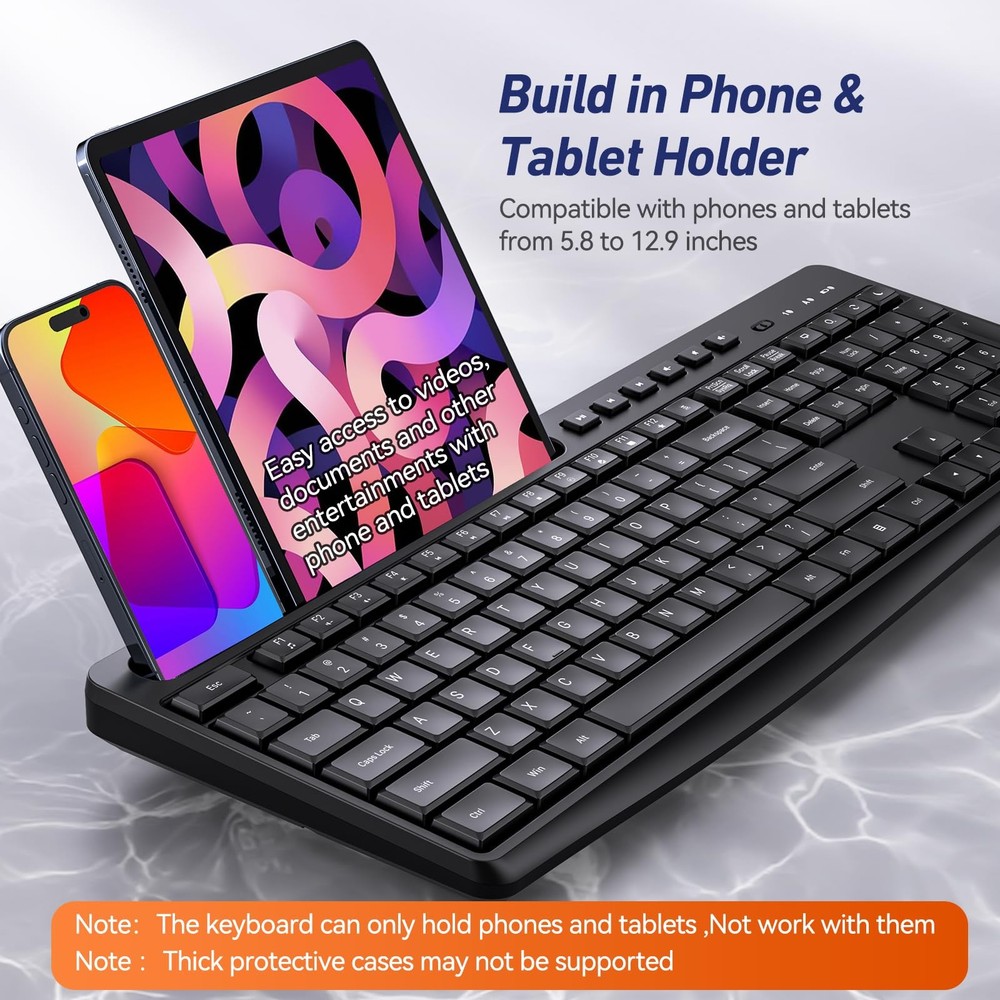 Wireless Keyboard and Mouse Combo, Acebaff 2.4G Quiet Wireless Computer Keyboard