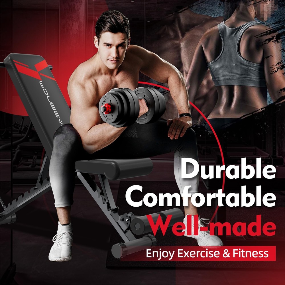 FONBEAR Adjustable Weight Bench, 660LBS Foldable Workout Bench for Full Body ...