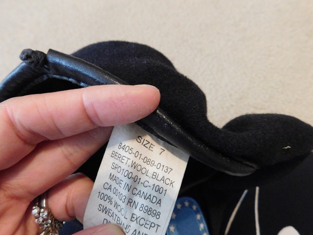 US ARMY BLACK WOOL BERET SIZE 7