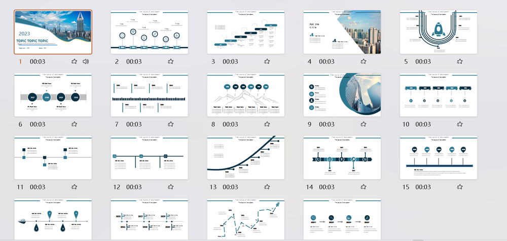 PowerPoint edited Template-Time course of development Modify easily 43 pages