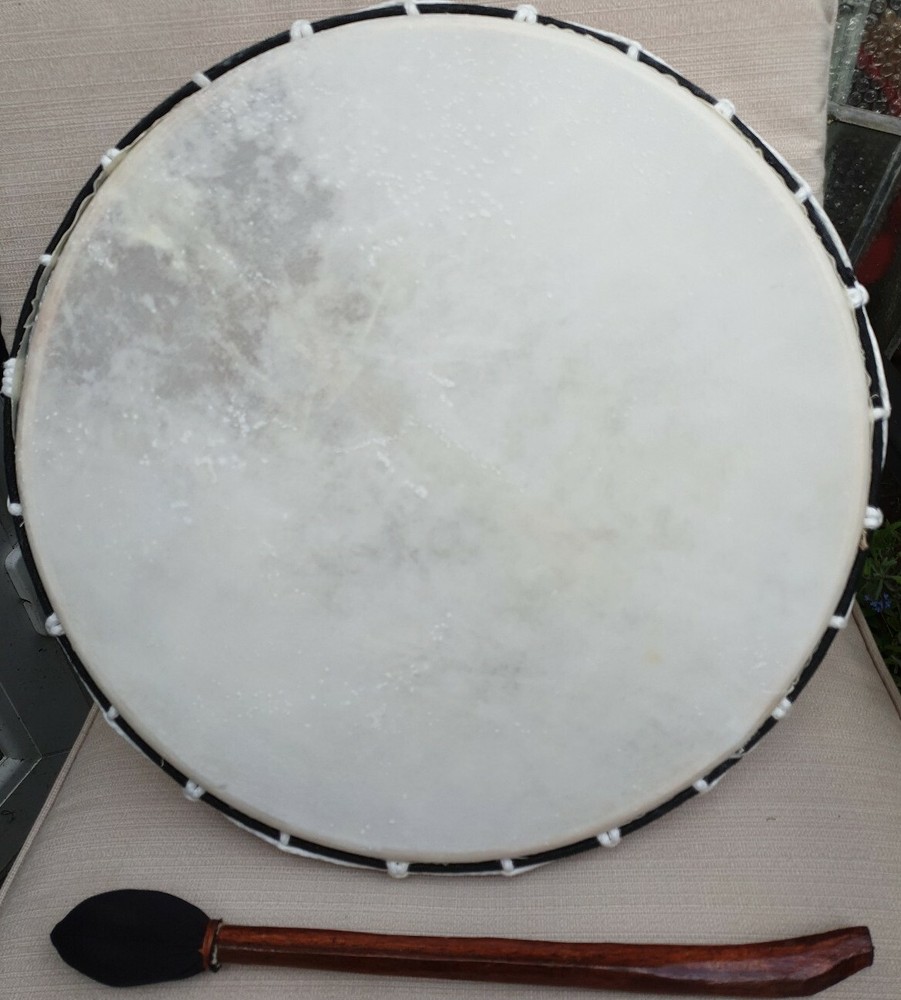 LARGE SHAMANIC FRAME DRUM WITH BEATER  ~ 38cms