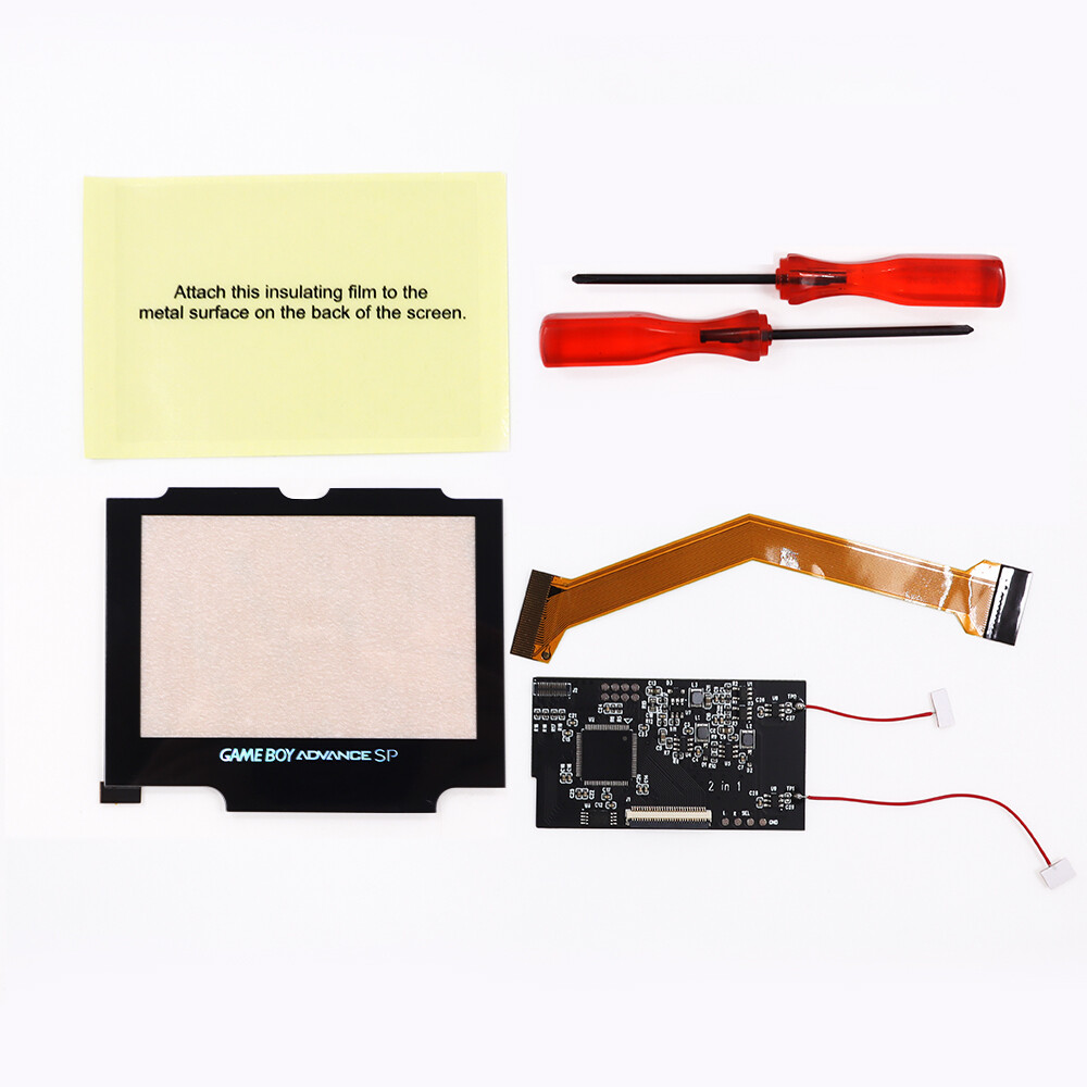 2 in 1 Touch Version V2 IPS 8 Color Models IPS LCD Screen Kit For GBA SP Console