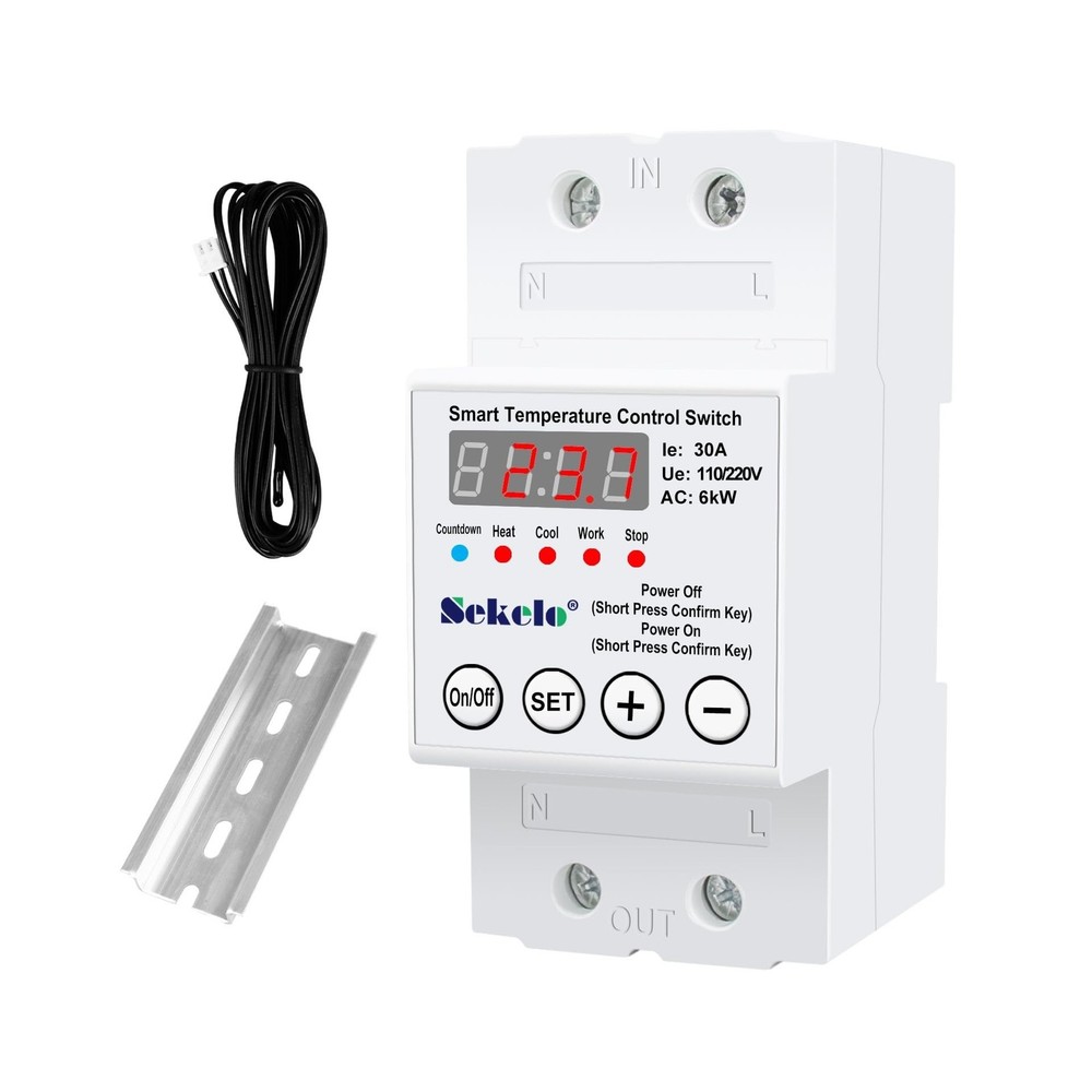 High-Power Temperature Control Switch, Rail-Mounted Digital Thermos... Fast Ship