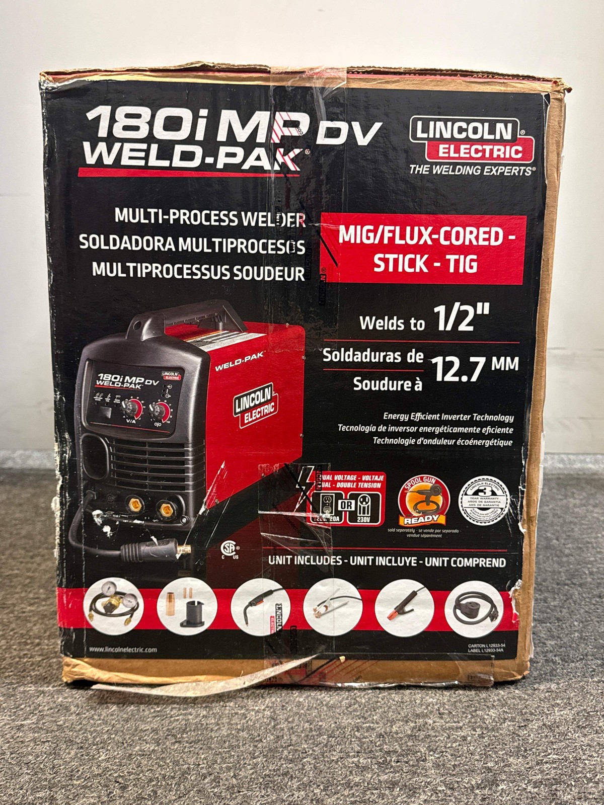 New Lincoln Electric 180i MP DV Weld-Pak Mig/Flux-Core/Stick/Tig Welder