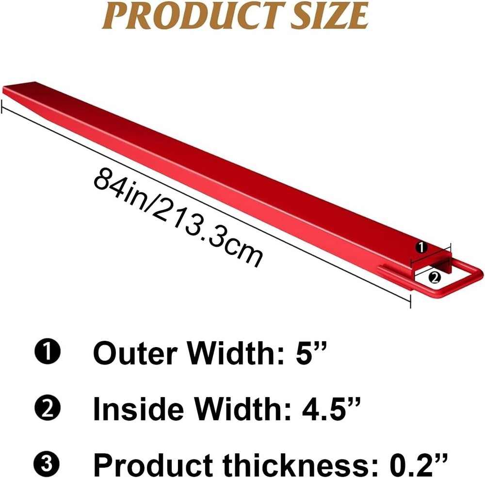 4.5Inch Width 84 Inch Pallet Fork Extensions for 4.3-4.5" Width Forklift Loaders