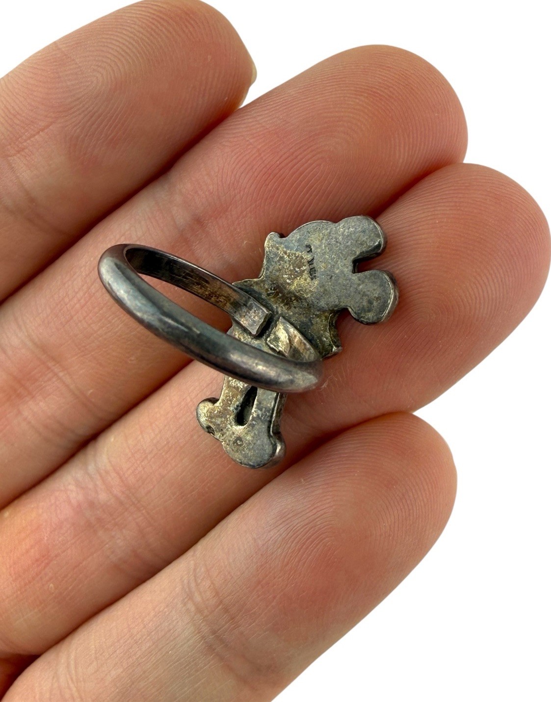 Vintage Mickey Mouse Sterling Silver Onyx/Coral Turquoise Ring & 2 Pendants