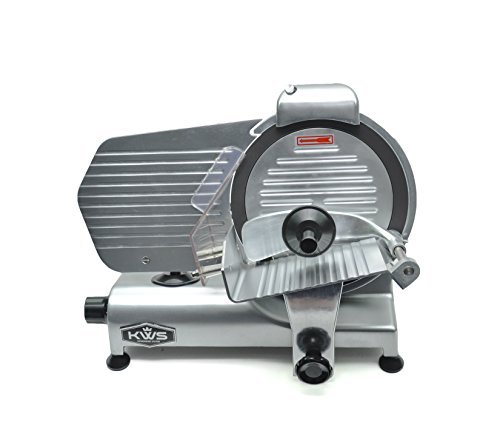 KWS Premium Commercial 320W Electric Meat Slicer 10" with Teflon Blade