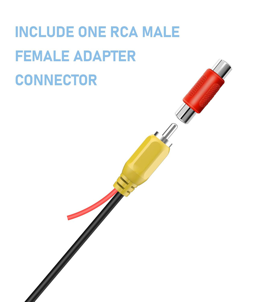 RCA Plug to 4PIN Adapter Cable, 4 Ft Thicker Connector Backup Camera to Dash Cam