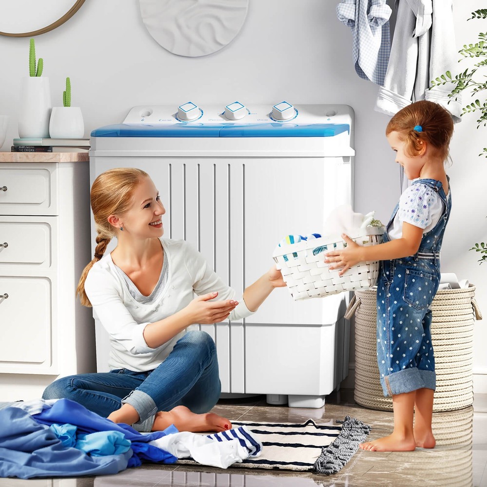 Portable Washing Machine with Drain Pump Timer Control Compact Washing Machine