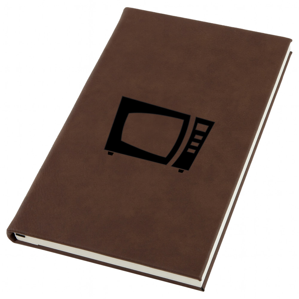 Microwave Engraved Leather Journal, Personal Planner with Lined Pages