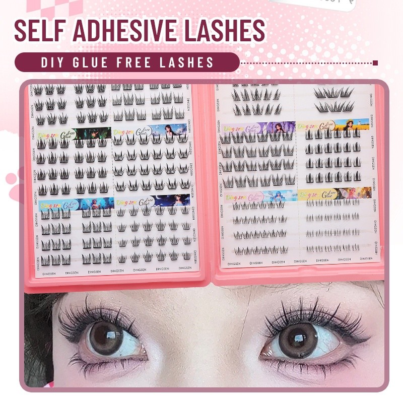 12 Styles Segmented Self-Adhesive False Eyelashes – Mixed Set No Glue