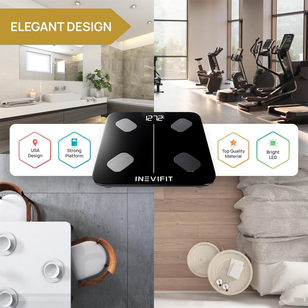 INEVIFIT Smart Body Fat Scale, High-Precision Bluetooth Digital Analyzer