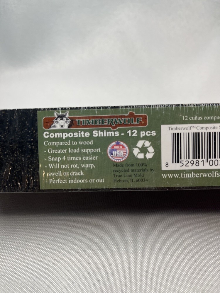 Timberwolf Composite Shims, 12 pieces per pack.
