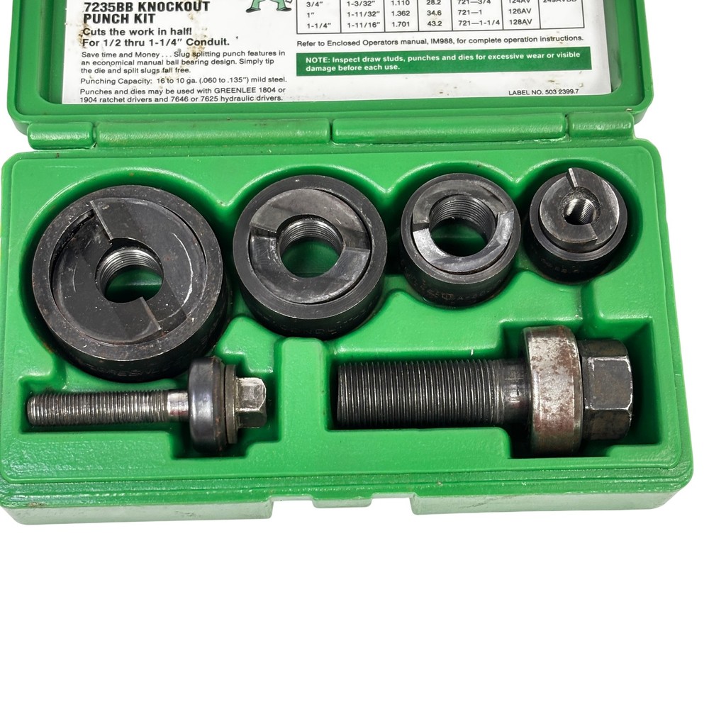 Greenlee SlugBuster Knockout Punch Set 7235BB