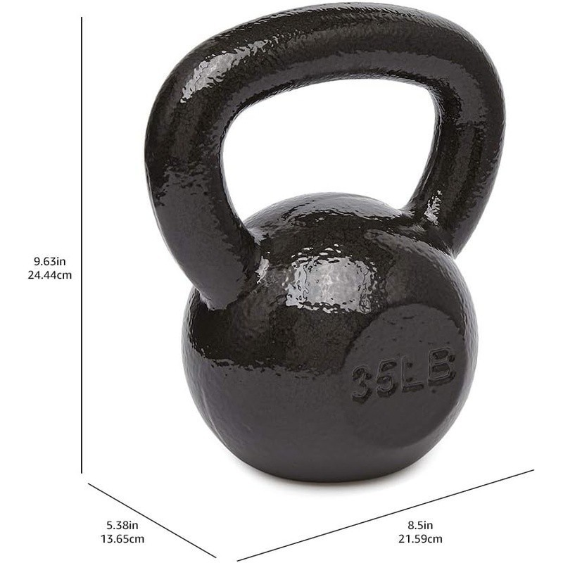 35lb Cast Iron Kettlebell Strength Training Solid Grip Resistance Exercise New