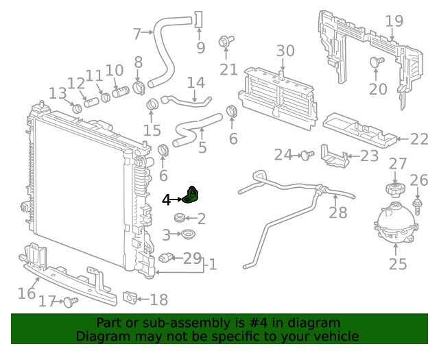Genuine GM Passenger Side Radiator Upper Bracket 84152504