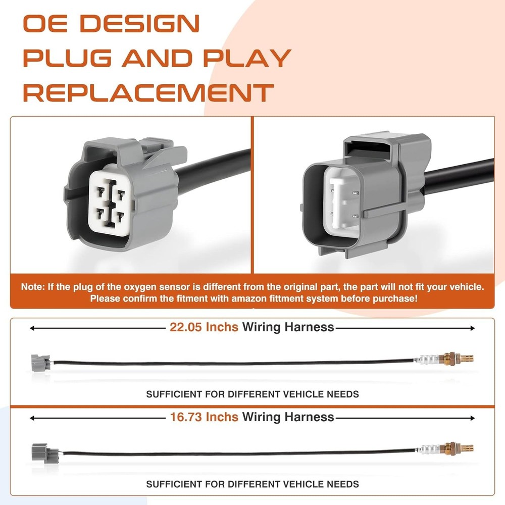 2Pcs Oxygen O2 Sensor Upstream Downstream Compatible with Honda Civic 2001-2005