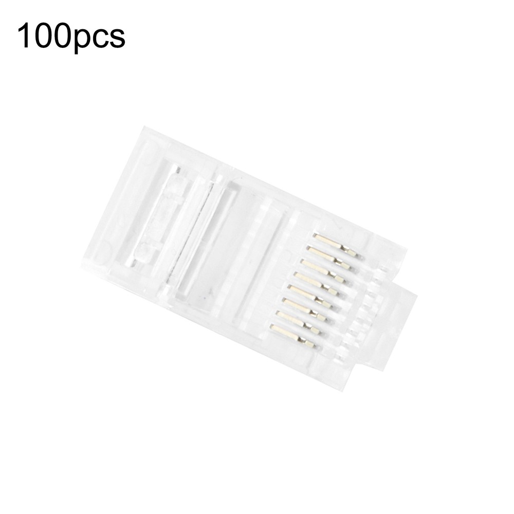 100Pack Cat5e RJ45 8P8C Gold Plated Modular Plug Wire Pass Data Networks Through