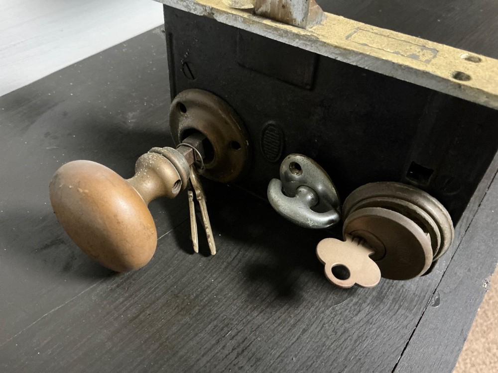 vintage mortise door lock set