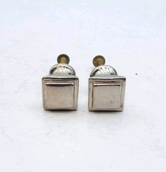 Antique Pulls Knobs Drawer Knob Art Deco Crome Old Vintage Hardware Pair