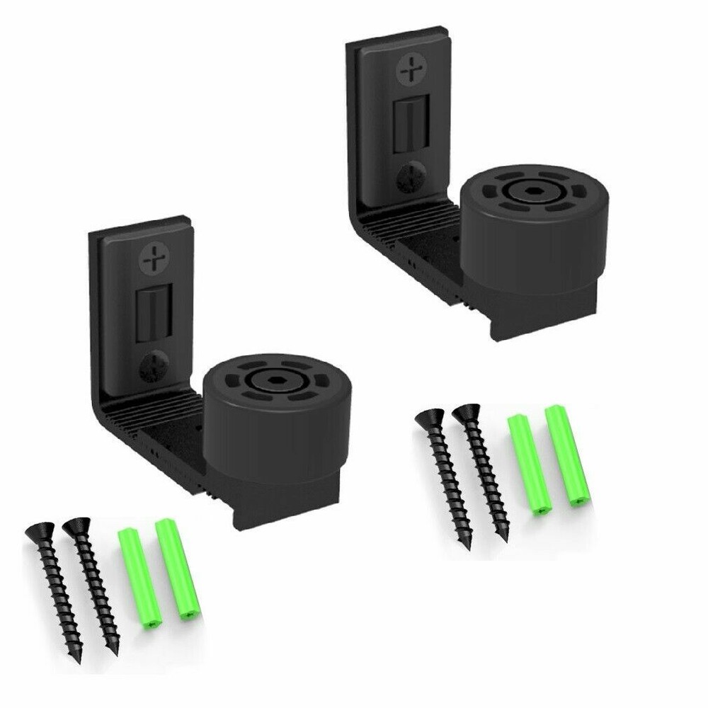 CCJH 2 PC Adjustable Wall Mount Floor Guide with Roller for Sliding Barn Door