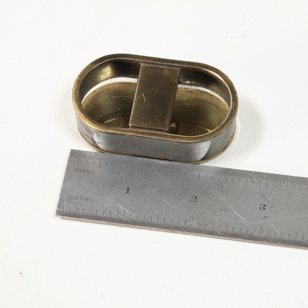 (1) Drexel Passage Drawer Pull Campaign Dresser Flush Brass Fixed Handle