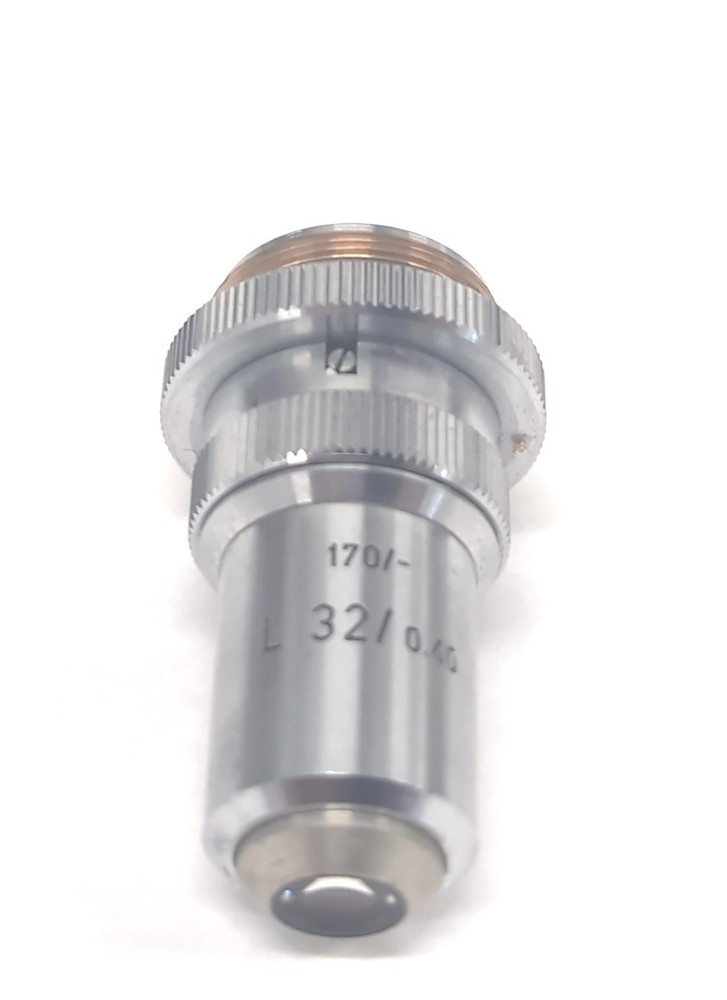 Leitz Wetzlar 170mm L32/0.40 Microscope Objective Lens RMS Thread w/ Iris Collar