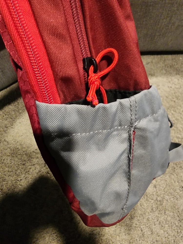 Ozark Trail Red Gray Hiking Daypack Backpack Polyester Padded Straps Pockets