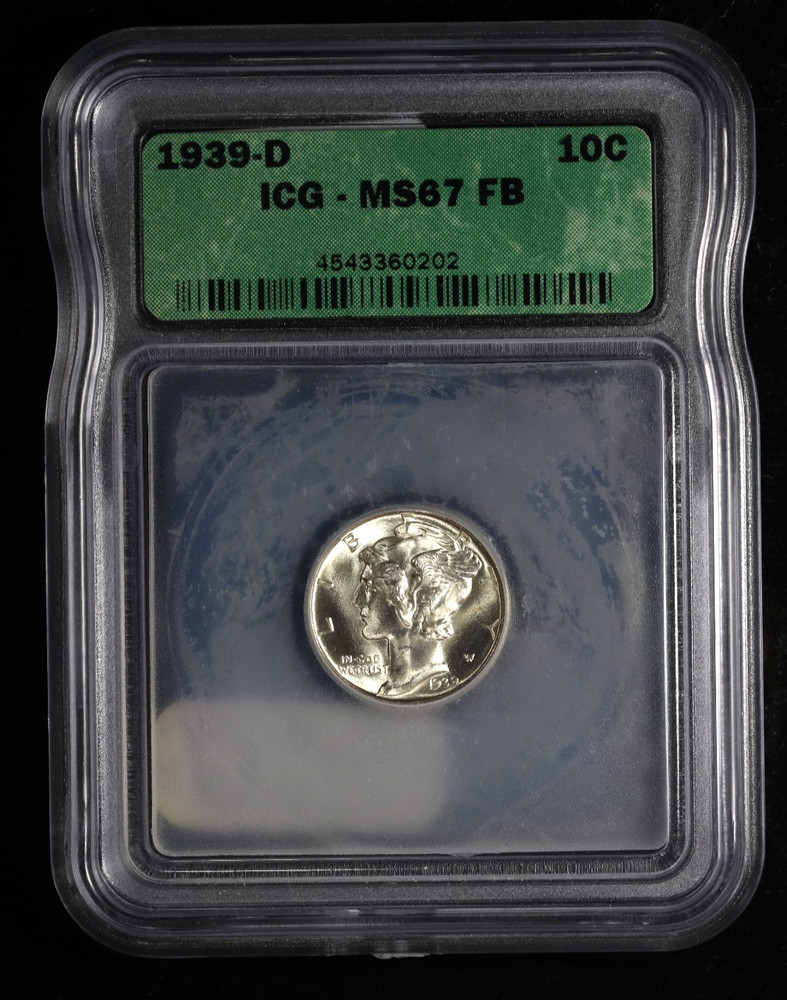 1939-D Mercury Dime 10C ICG MS67 FB