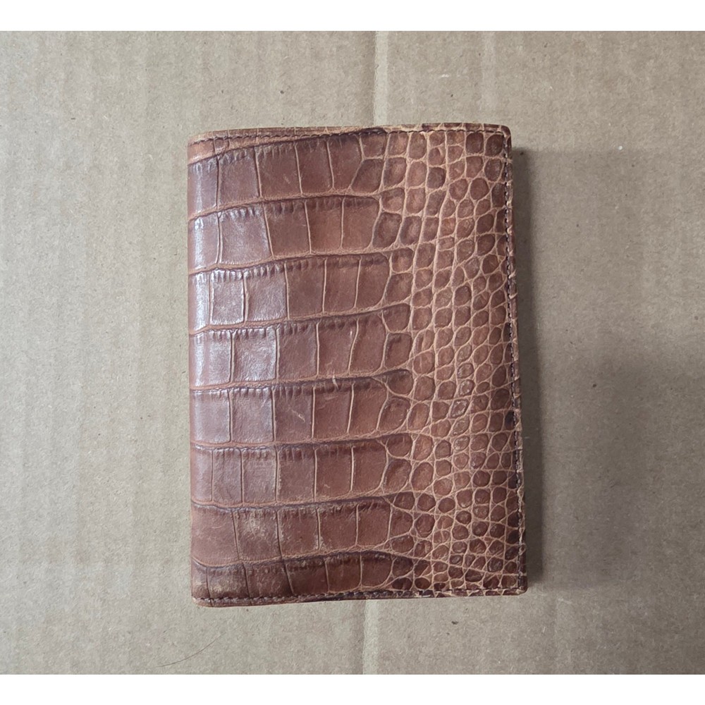 Gillio - Vertical wallet 8 CC - CROCO BROWN MAT