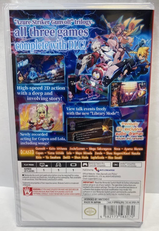 Azure Striker Gunvolt Trilogy Enhanced (Multi-Language) Switch New Game Special