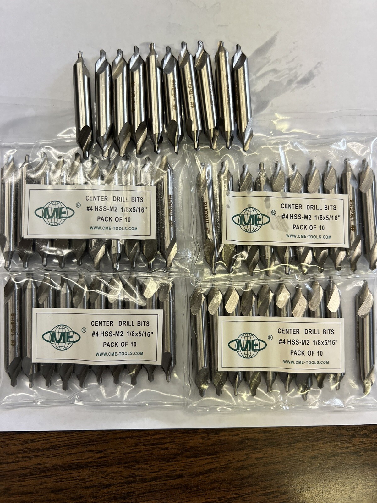 20pcs M2 HSS #4 center drills 1/8x5/16x2-1/8" #530-400