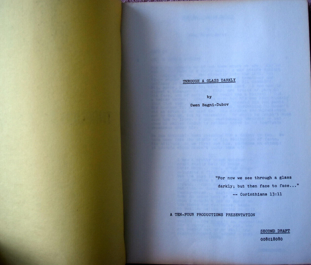 "Through A Glass Darkly" Original Screenplay Second Draft Script