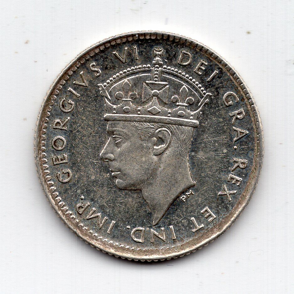 1945 C Newfoundland 5 Cent Silver Coin