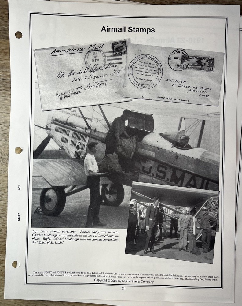 Mystic Heritage Collection - Airmail Stamp Section - Unused Album Inserts Pages