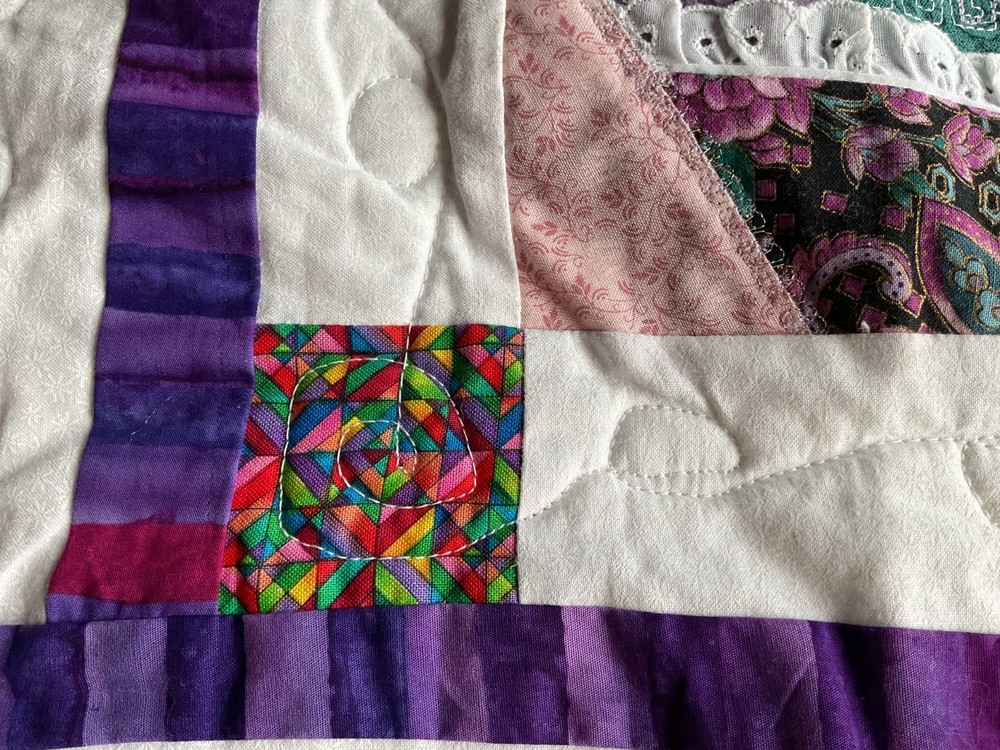 Handmade Patchwork Lap Quilt, 46" x 57.5"