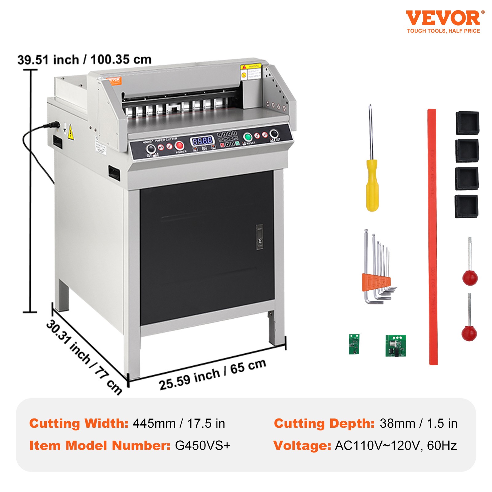VEVOR 18" 450mm Paper Cutter Cutting Machine Office Electric Heavy Duty