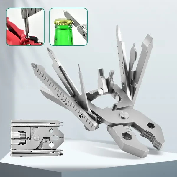 25 in 1 Multitool High Quality Folding Wire Cutter Plier with Screwdrivers; Mult