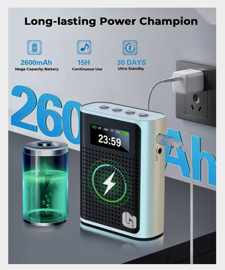 Voice Amplifier Wireless Microphone/Handheld Mic- Bluetooth Portable Speaker -