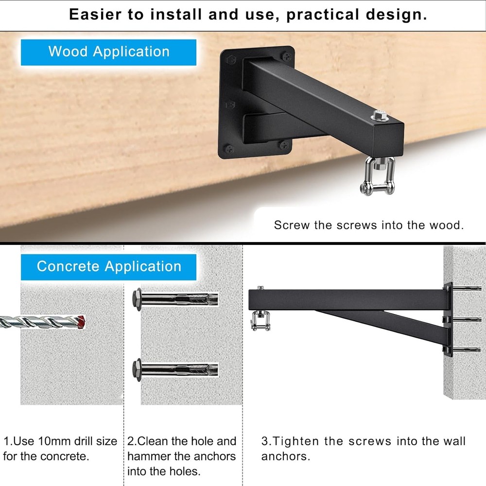 Adjustable Heavy Duty Wall Mount for Punching Bag - Secure Bag Support