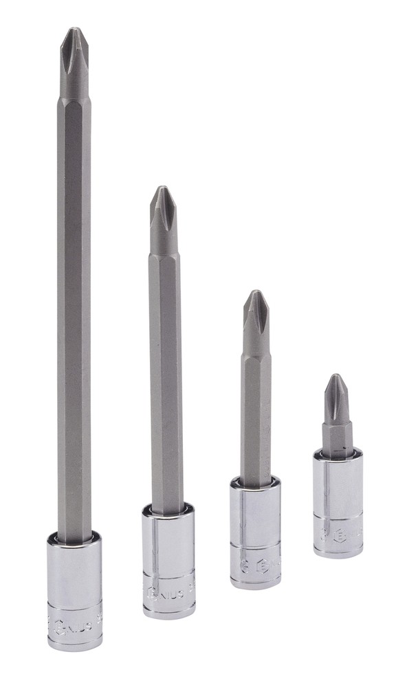 Genius Tools 1/4" Dr. PH.0 Philips Bit Socket, 45mmL - 208+1100