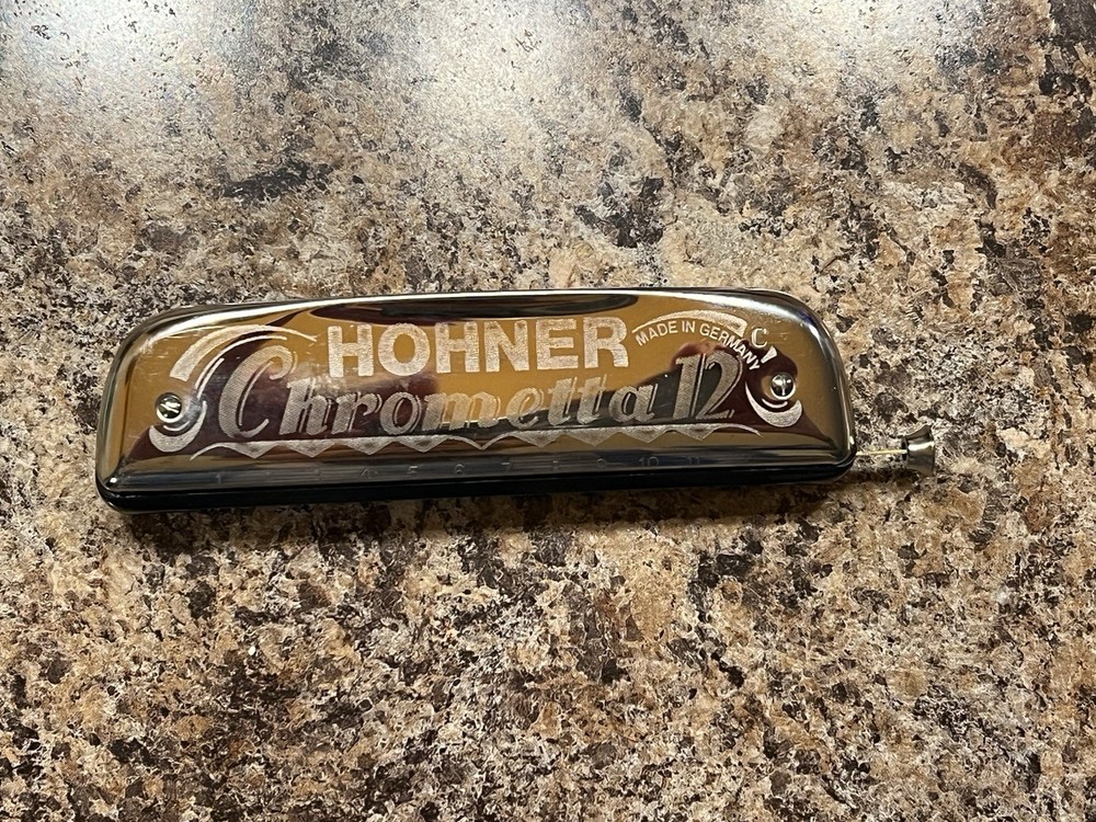 HOHNER Chrometta 12 Chromatic Harmonica Key C Silver Chrome with Case & Manual