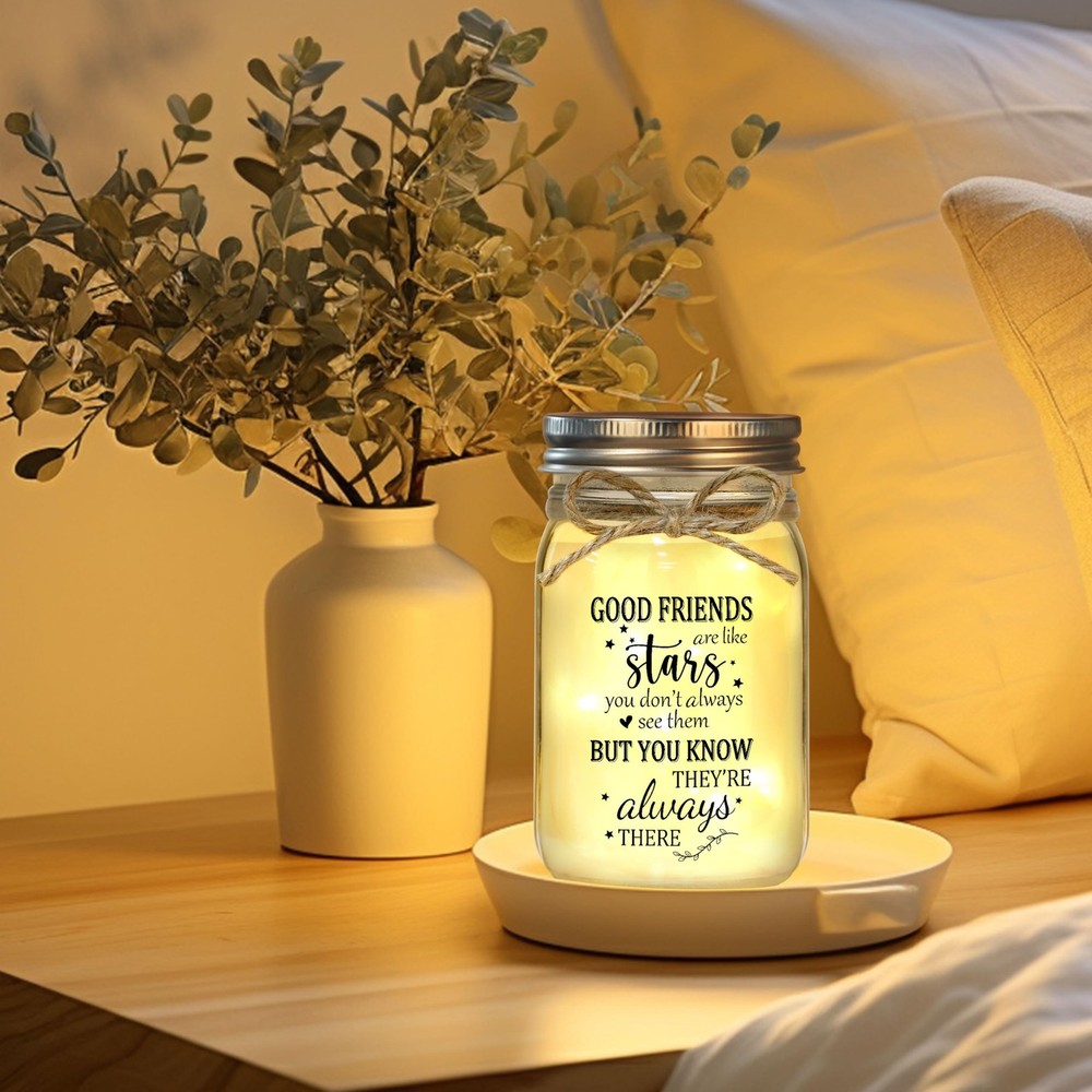 Mason Jar Night Light Friendship Gift Decor