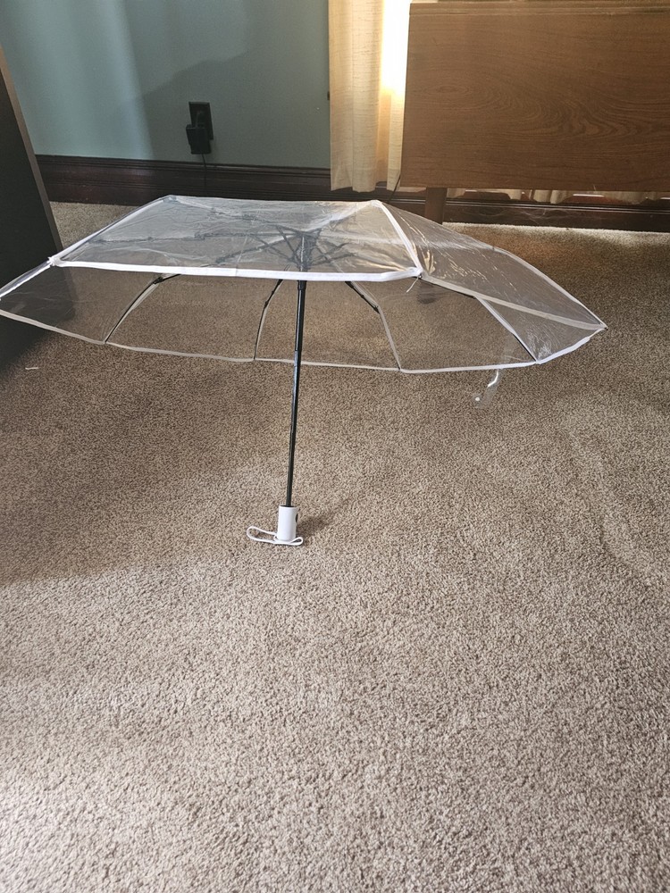 Stadium Appropriate Full Automatic Clear Foldable Umbrella Auto Open