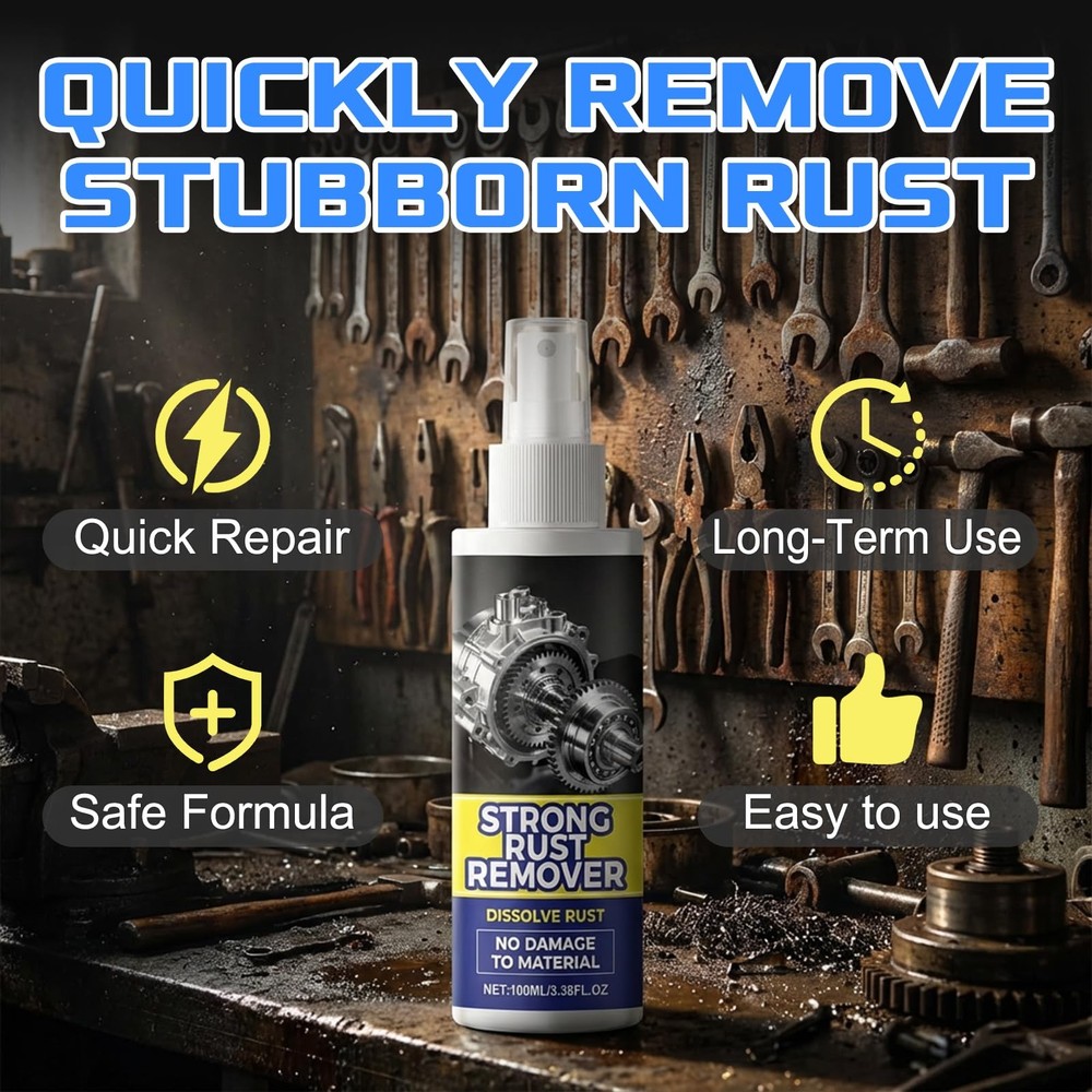 2pcs Rust Remover Spray for Metal, Multipurpose Rust Stain Remover, Heavy Dut...