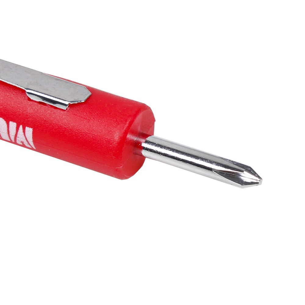 5PCS Mini Pocket Screwdriver Flat Head Tip with Phillips Top Pocket Clip Red