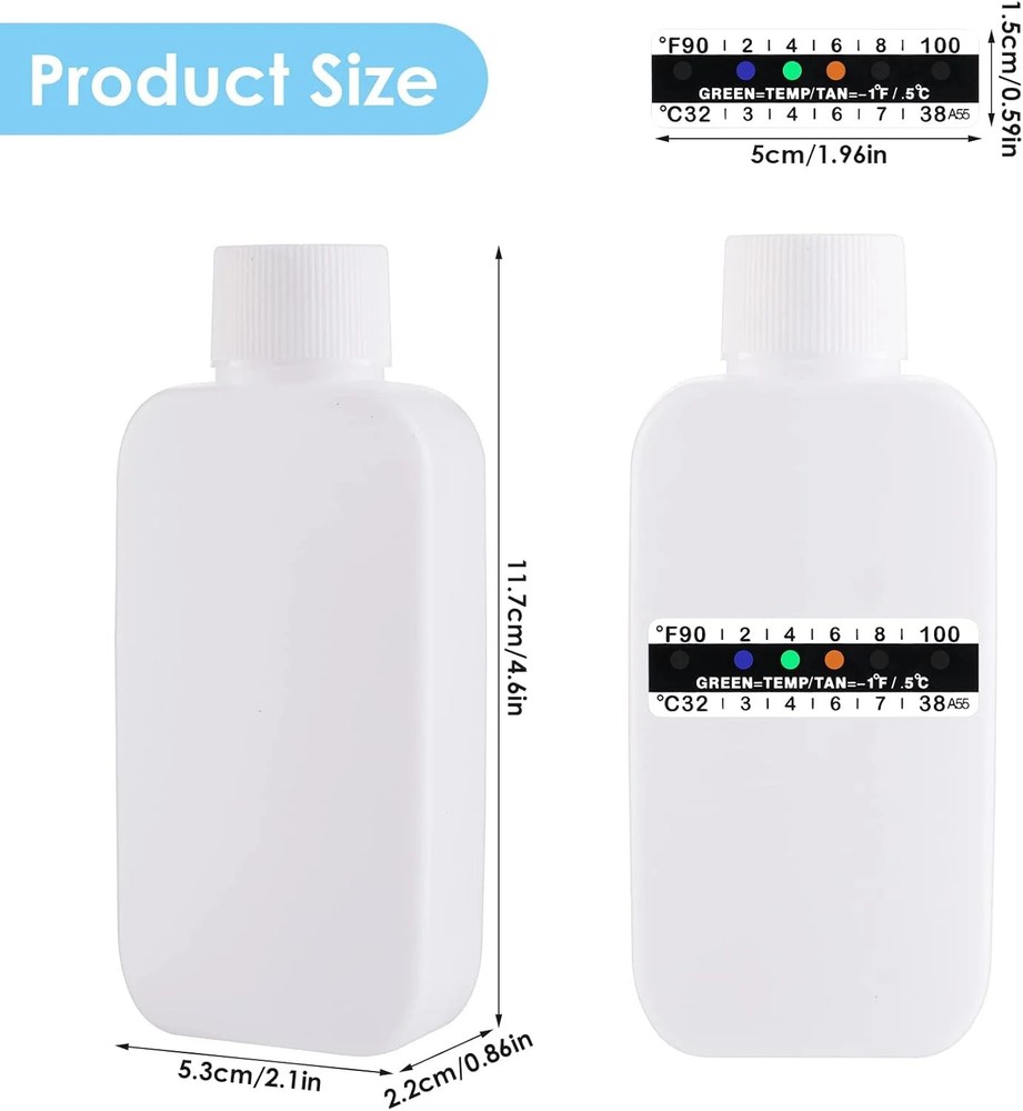 12 Pcs Urine Test Complete Kit, Include 2 Urine Test Bottles 10 Temperature Test