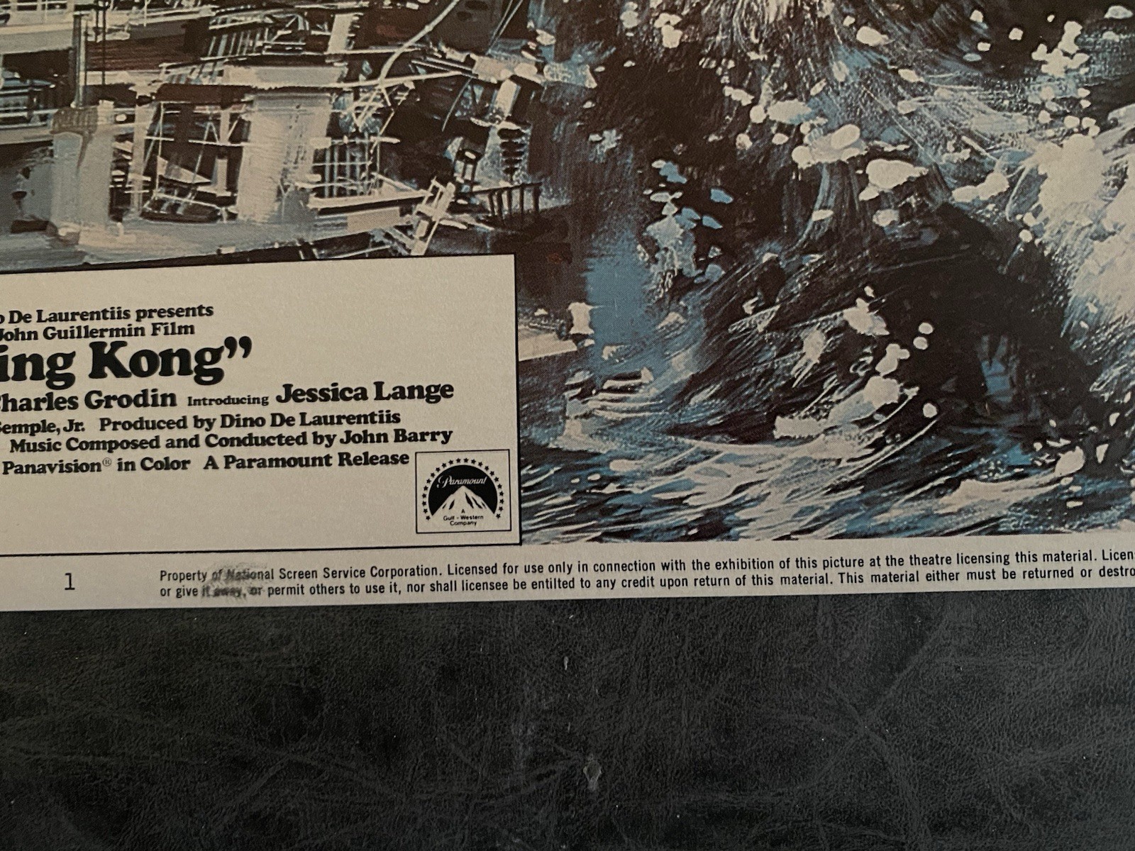 KING KONG 1976 Original Vintage Lobby Card with Jessica Lange & Jeff Bridges