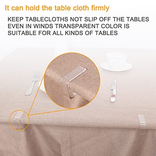 24 Pieces Transparent Clear Tablecloth Clips, Plastic Table Cloth Large