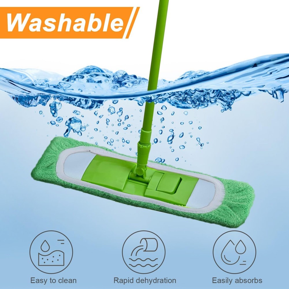 🔥 8 Pack Reusable Microfiber Mop Pads Compatible with Swiffer Sweeper Washable